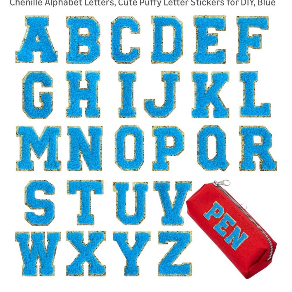 Chenille Alphabet Adhesive Letters - Blue and Gold